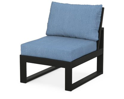 Unbranded Modular Armless Chair in Black / Sky Blue