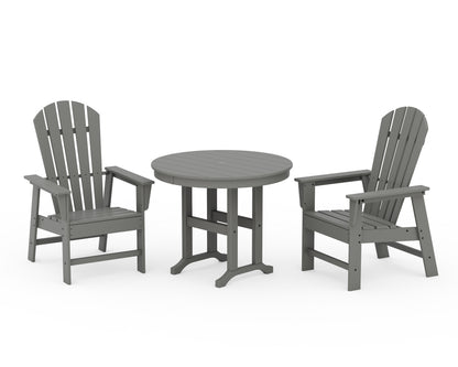 POLYWOOD® South Beach 3-Piece Round Farmhouse Dining Set in Slate Grey