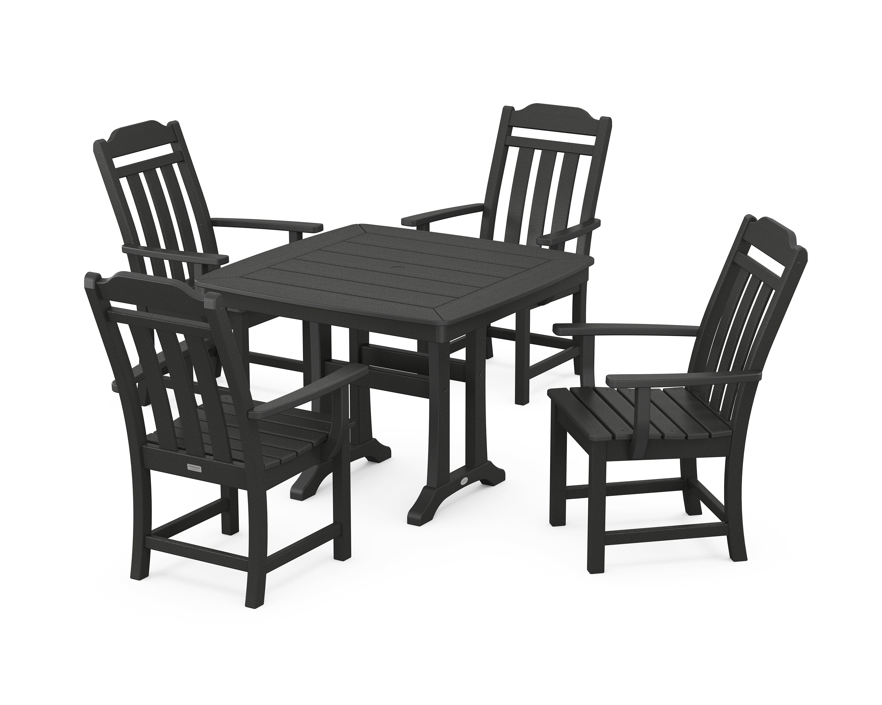 Country Living Cottage 5-Piece Dining Set with Trestle Legs in Black