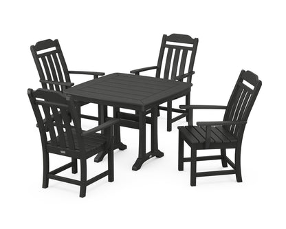 Country Living Cottage 5-Piece Dining Set with Trestle Legs in Black
