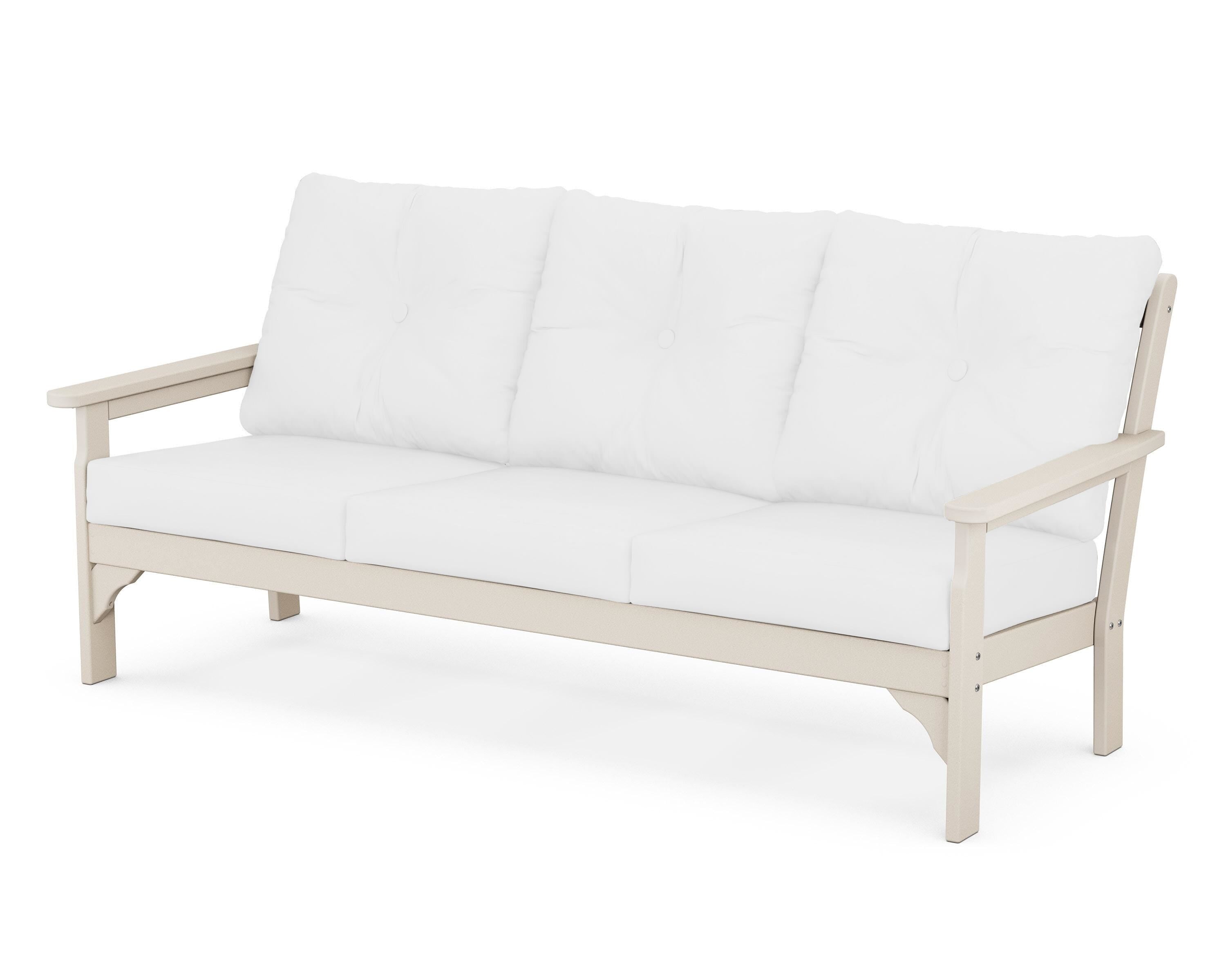 POLYWOOD® Vineyard Deep Seating Sofa in Sand / Natural