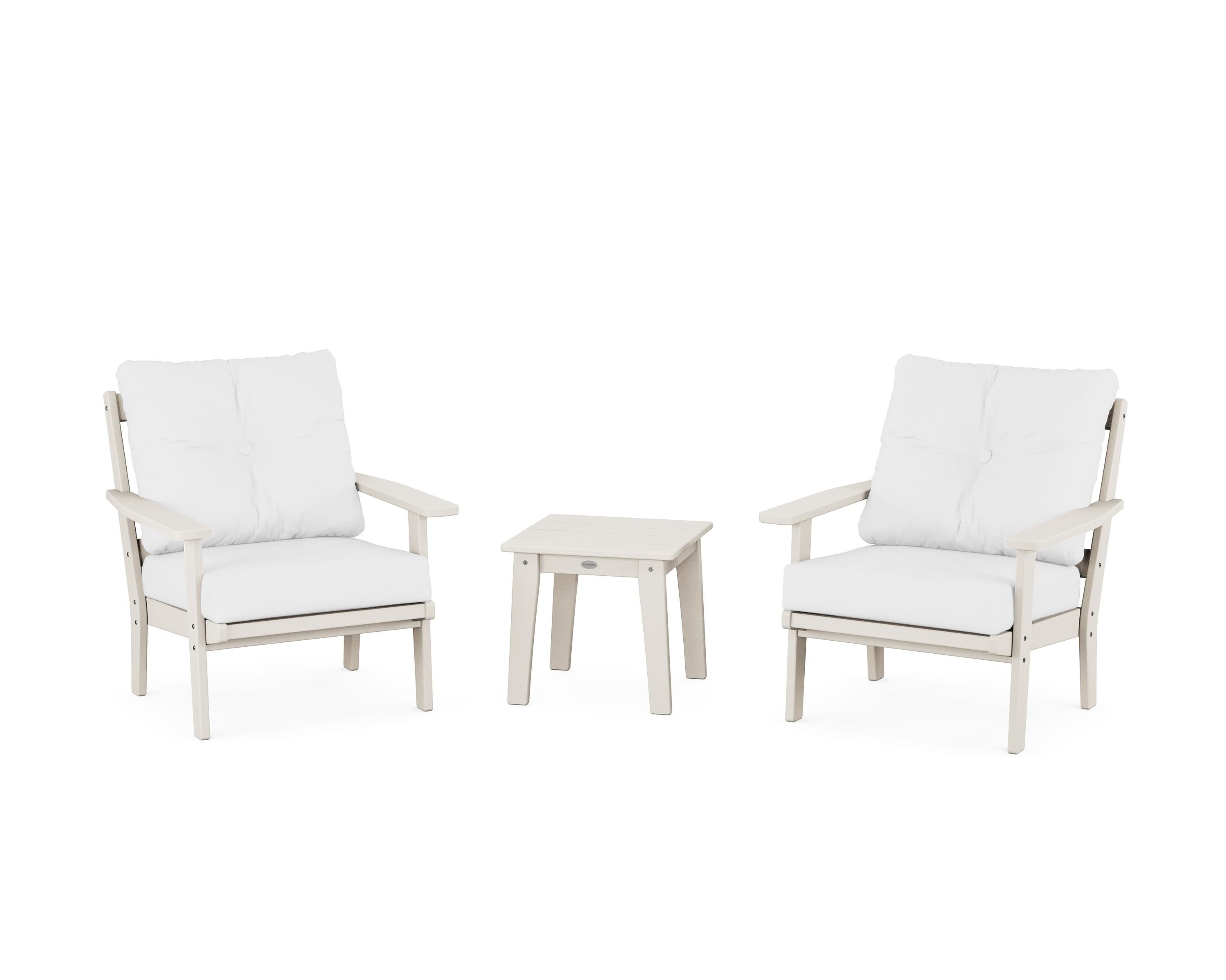 POLYWOOD® Prairie 3-Piece Deep Seating Set in Sand / Natural