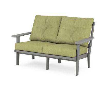 POLYWOOD® Prairie Deep Seating Loveseat in Slate Grey / Chartreuse Boucle
