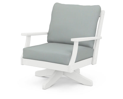 Braxton Deep Seating Swivel Chair - White