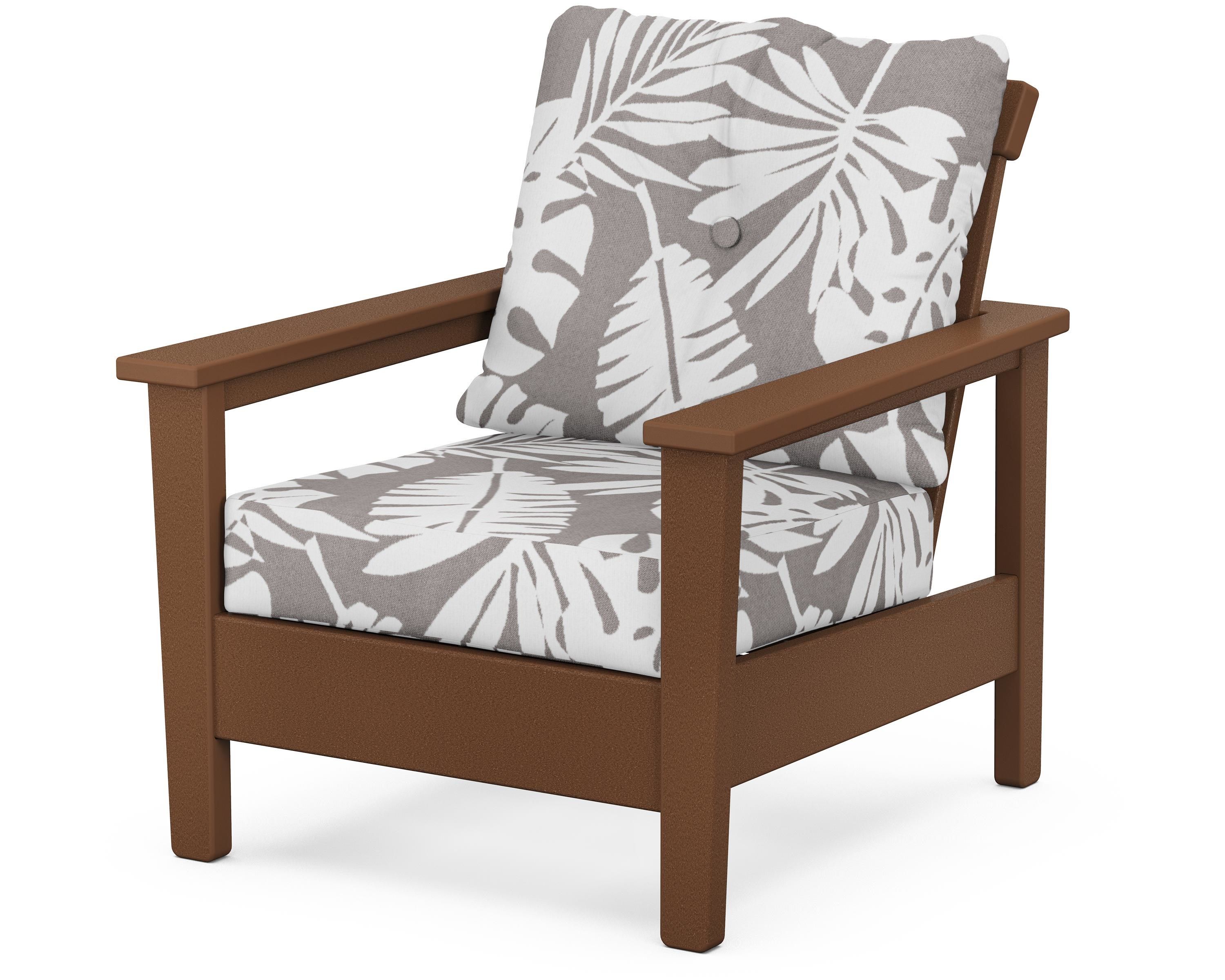 POLYWOOD® Prescott Deep Seating Chair in Teak / Leaf Grey Mist