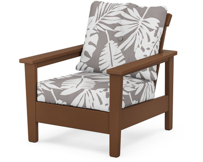 POLYWOOD® Prescott Deep Seating Chair in Teak / Leaf Grey Mist