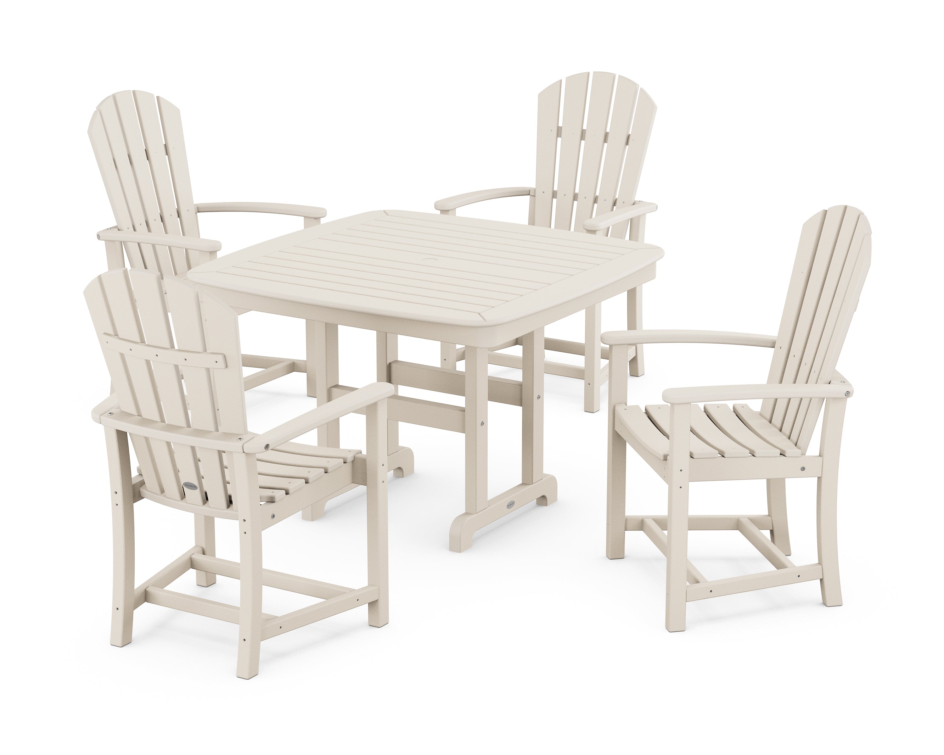 POLYWOOD® Palm Coast 5-Piece Dining Set with Trestle Legs in Sand