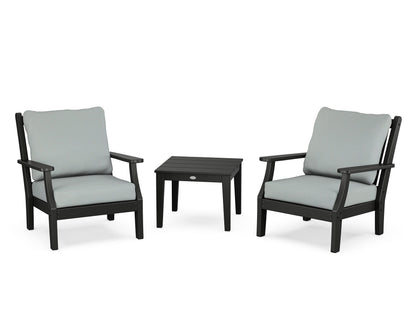 Country Living Wovendale 3-Piece Deep Seating Set in Black / Spa