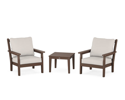 POLYWOOD® Chippendale 3-Piece Deep Seating Set in Mahogany / Cast Ash