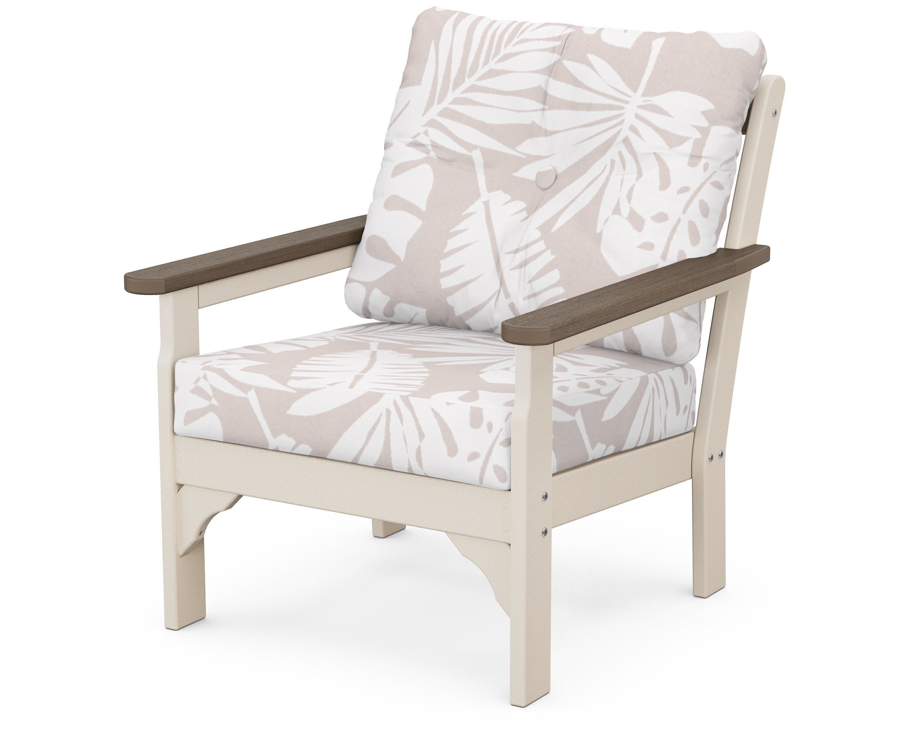 POLYWOOD® Vineyard Deep Seating Chair in Sand / Kona / Leaf Dune Burlap