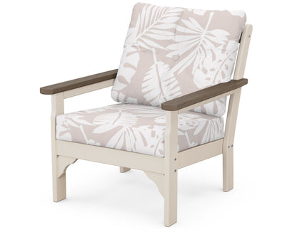 POLYWOOD® Vineyard Deep Seating Chair in Sand / Kona / Leaf Dune Burlap