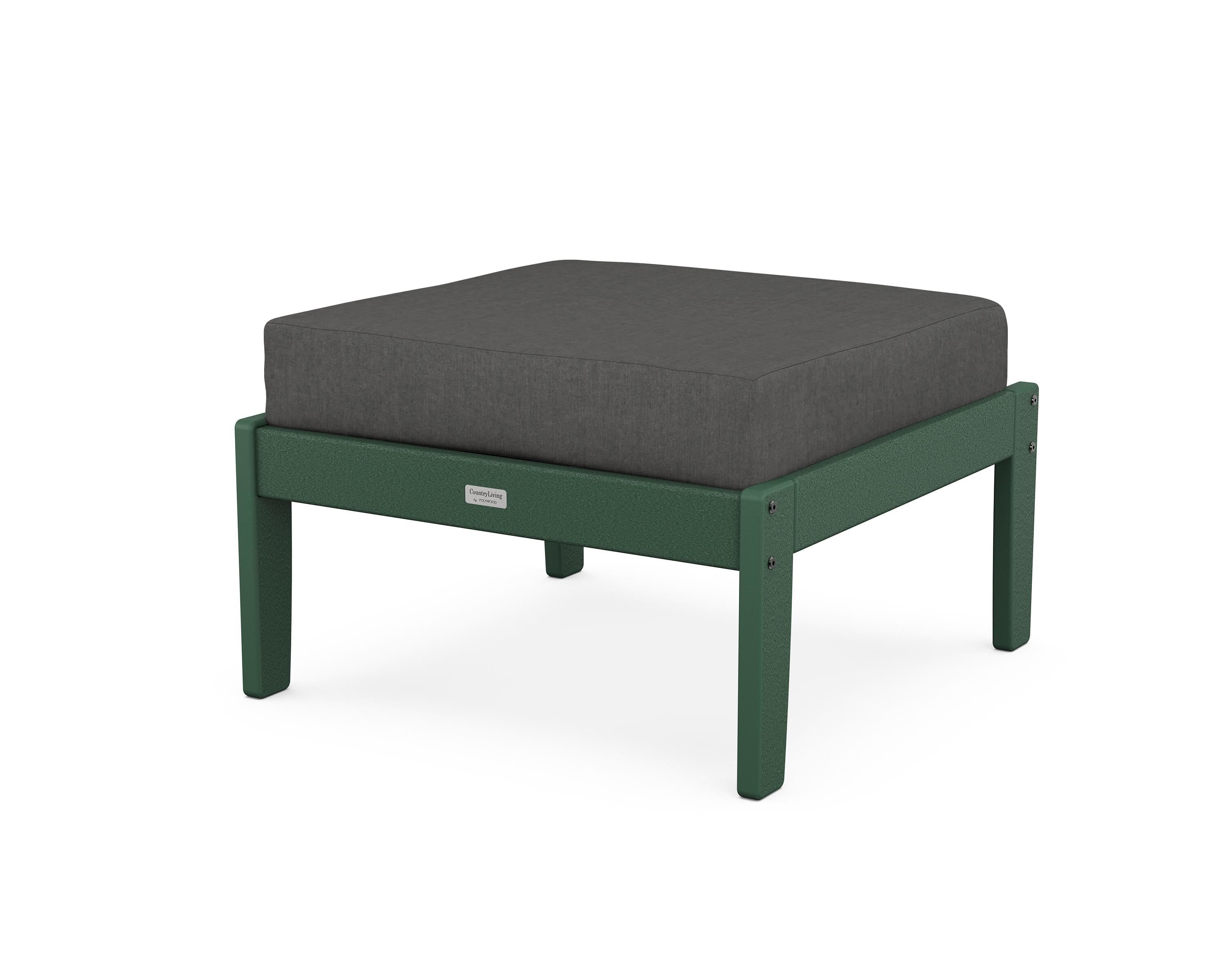 Country Living Cottage Deep Seating Ottoman in Green / Spectrum Carbon