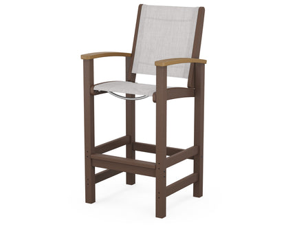 POLYWOOD® Coastal Bar Chair in Mahogany / Natural / Parchment Sling