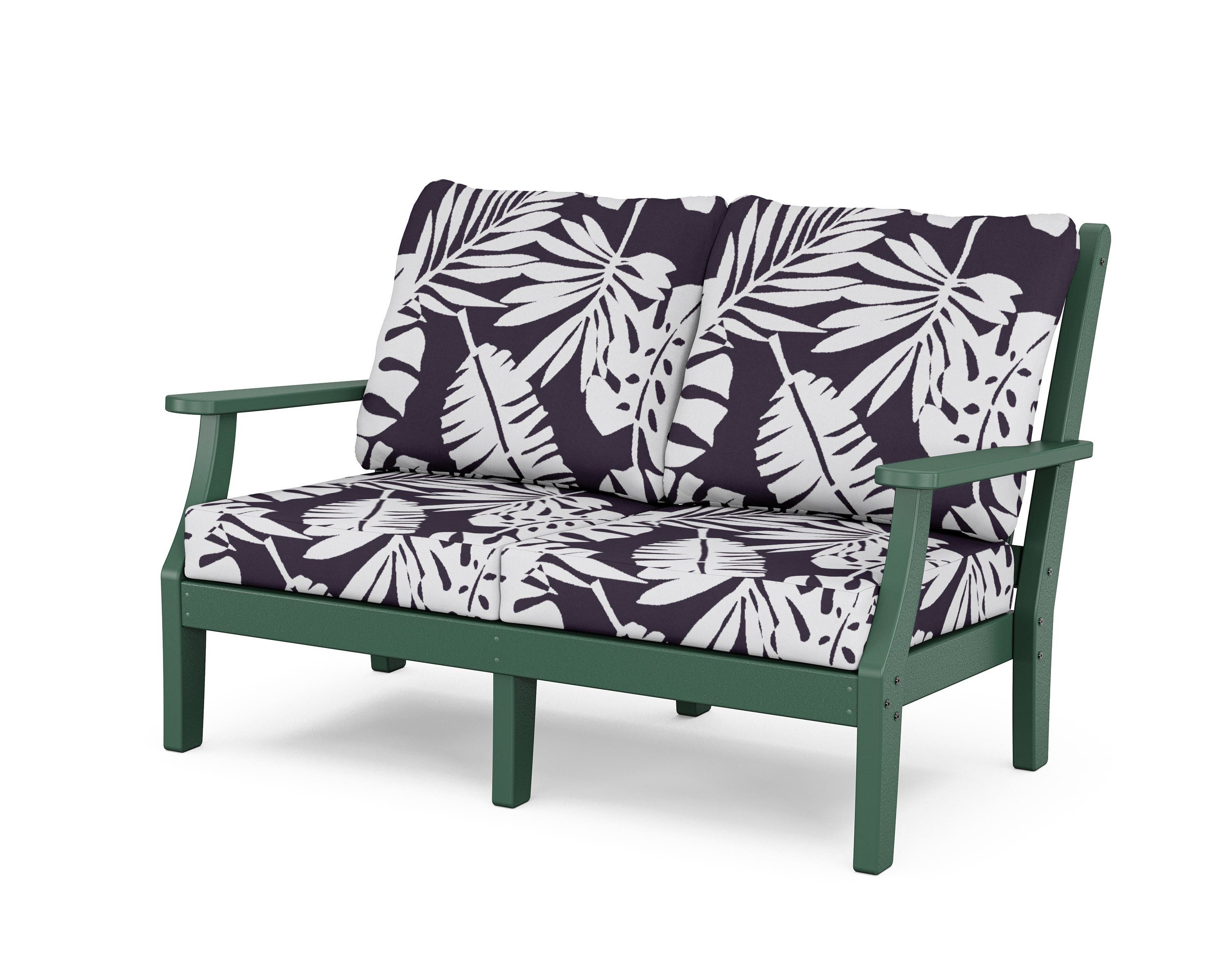 Country Living Wovendale Deep Seating Loveseat in Green / Leaf Navy