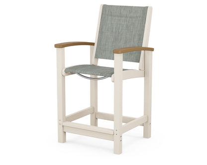 POLYWOOD® Coastal Counter Chair in Sand / Natural / Birch Sling