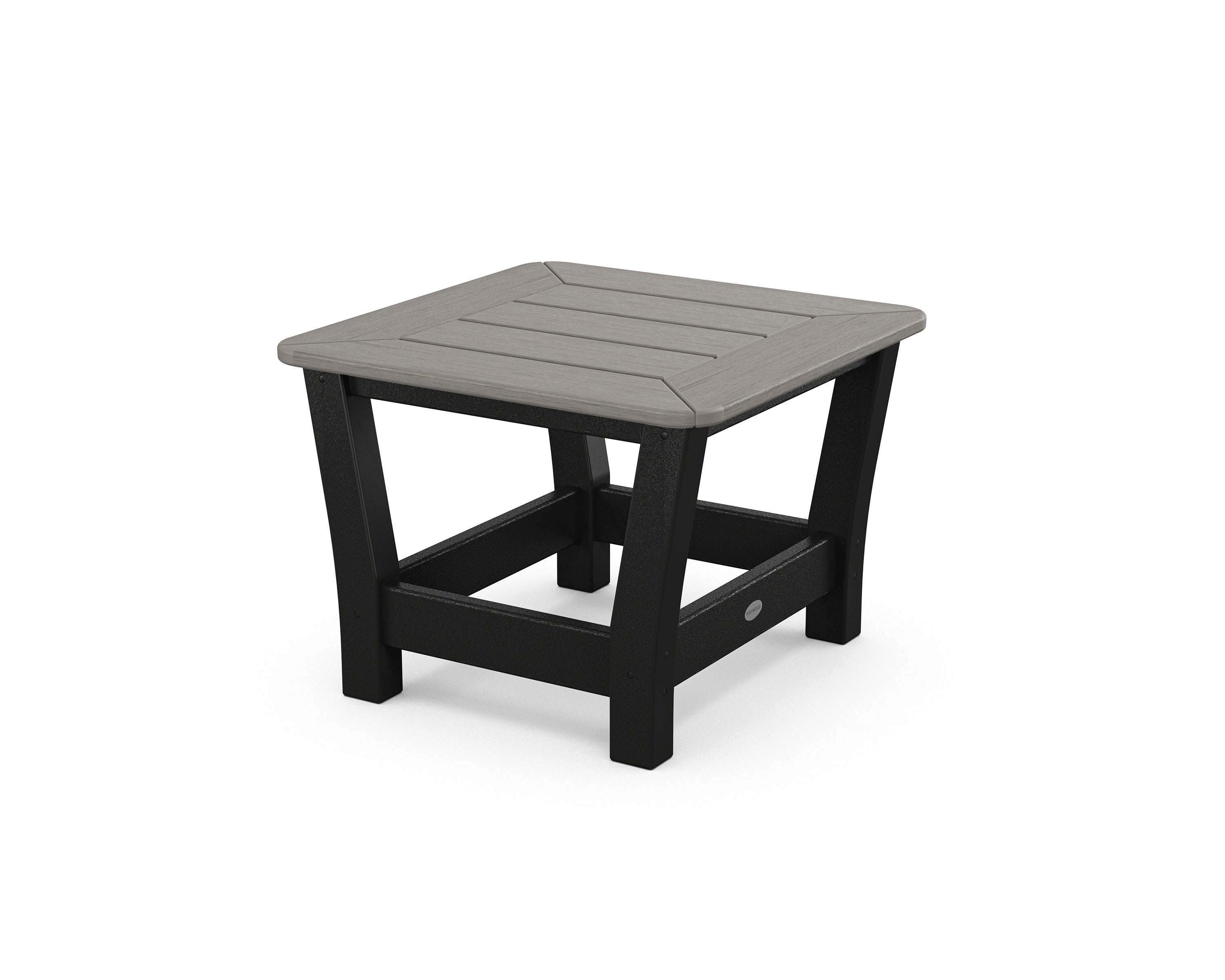 POLYWOOD® Harbour Slat End Table in Black / Driftwood