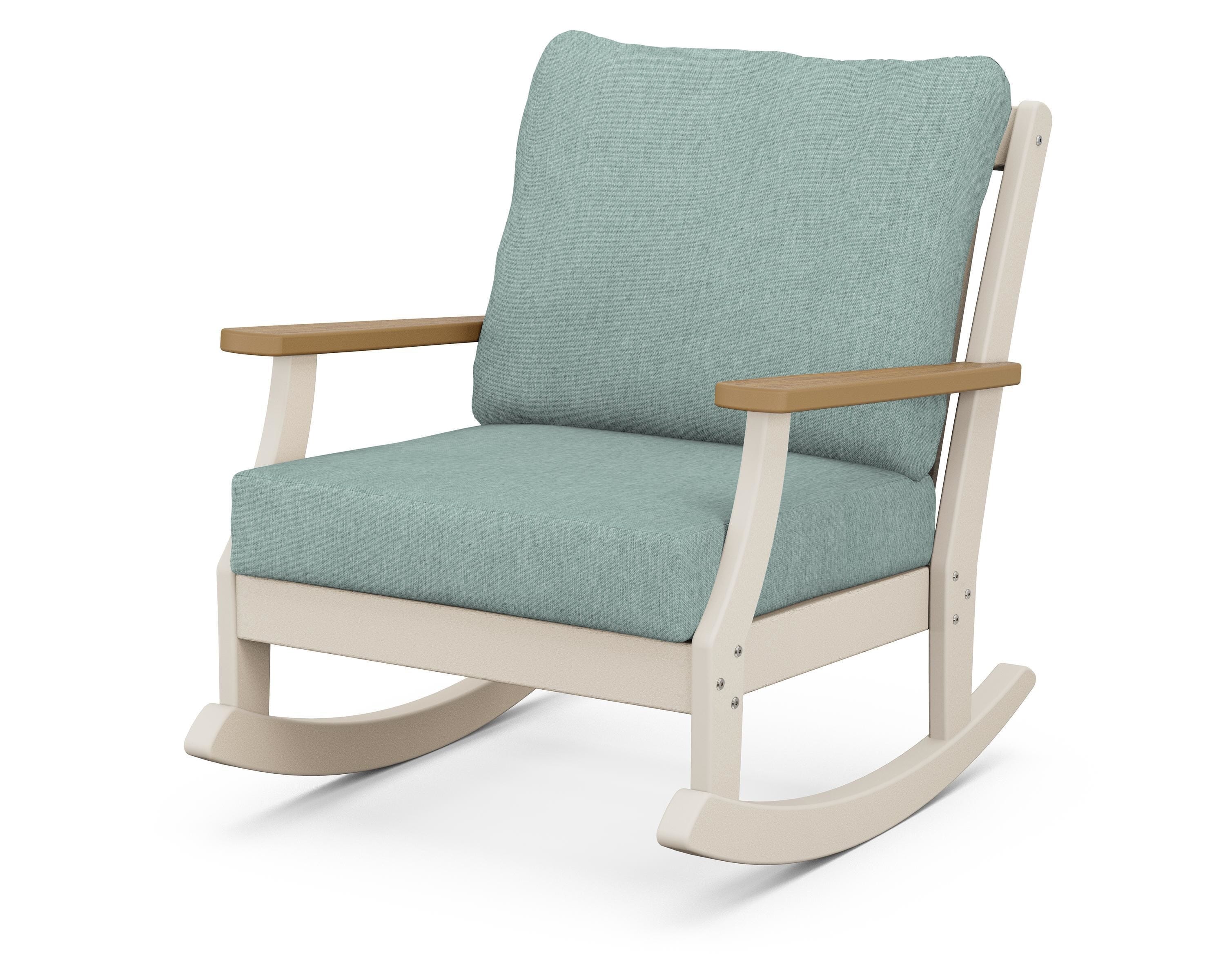 POLYWOOD® Braxton Deep Seating Rocking Chair in Sand / Natural / Glacier Spa