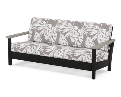 POLYWOOD® Harbour Deep Seating Sofa in Black / Driftwood / Leaf Grey Mist