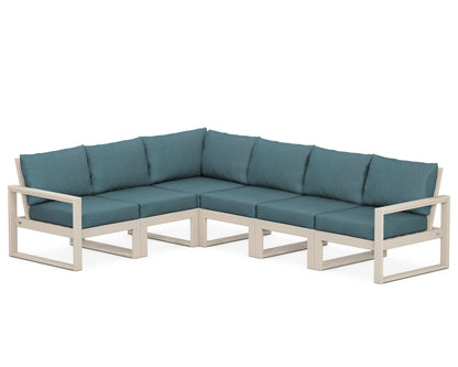 POLYWOOD® EDGE 6-Piece Modular Deep Seating Set in Sand / Ocean Teal