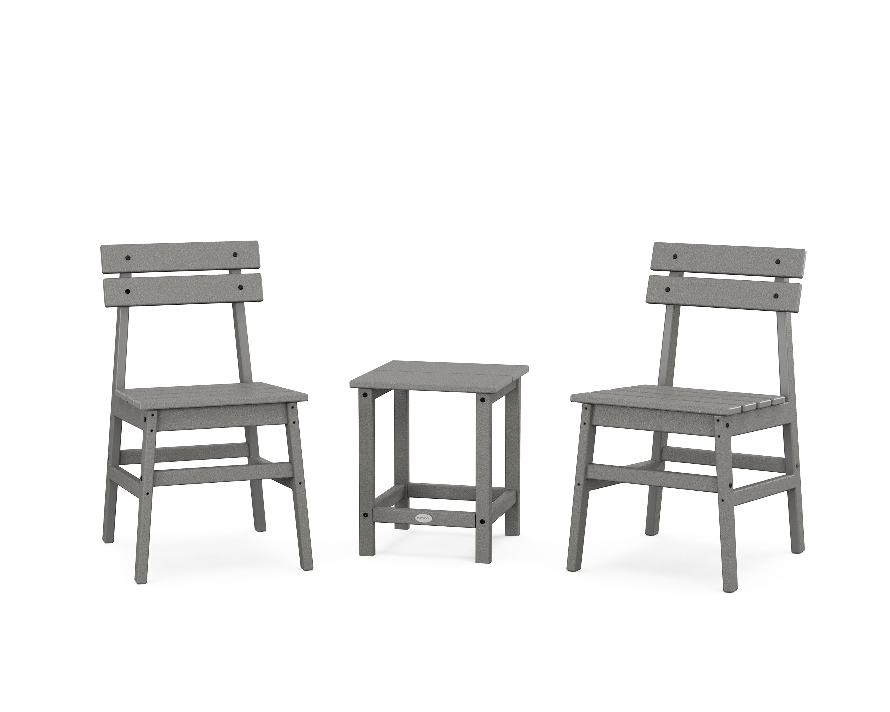 POLYWOOD® Modern Studio Plaza Chair 3-Piece Seating Set in Slate Grey