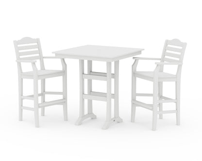 Draper James™ by  POLYWOOD® Savannah 3-Piece Farmhouse Bar Set with Trestle Legs in White