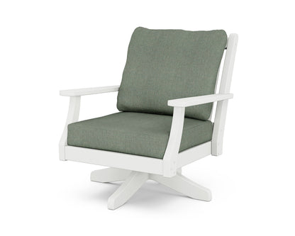 Country Living Wovendale Deep Seating Swivel Chair in White / Cast Sage