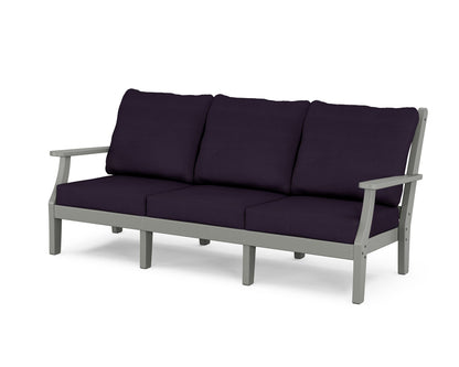Country Living Wovendale Deep Seating Sofa in Slate Grey / Navy Linen