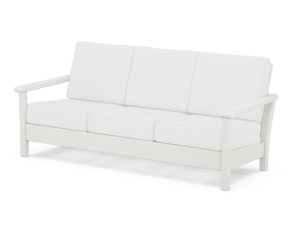POLYWOOD® Harbour Deep Seating Sofa in Vintage White / Natural