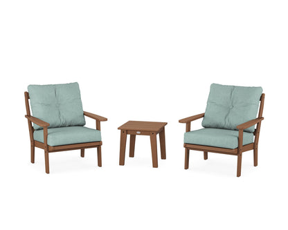 POLYWOOD® Mission 3-Piece Deep Seating Set in Teak / Glacier Spa