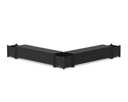 Country Living 72" Country Living L- Shaped Planter Storage Bench Corner Set in Black