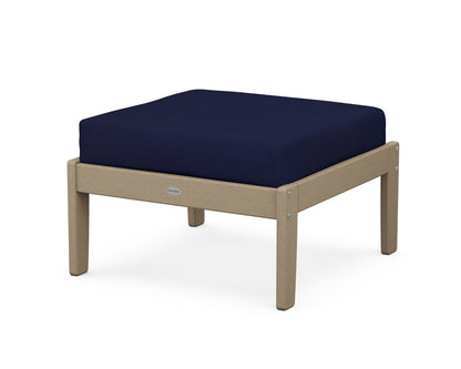 POLYWOOD® Braxton Deep Seating Ottoman in Vintage Sahara / Navy