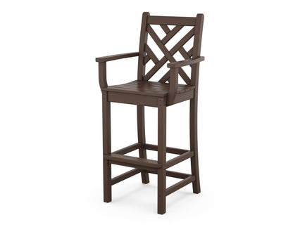 POLYWOOD® Chippendale Bar Arm Chair in Mahogany