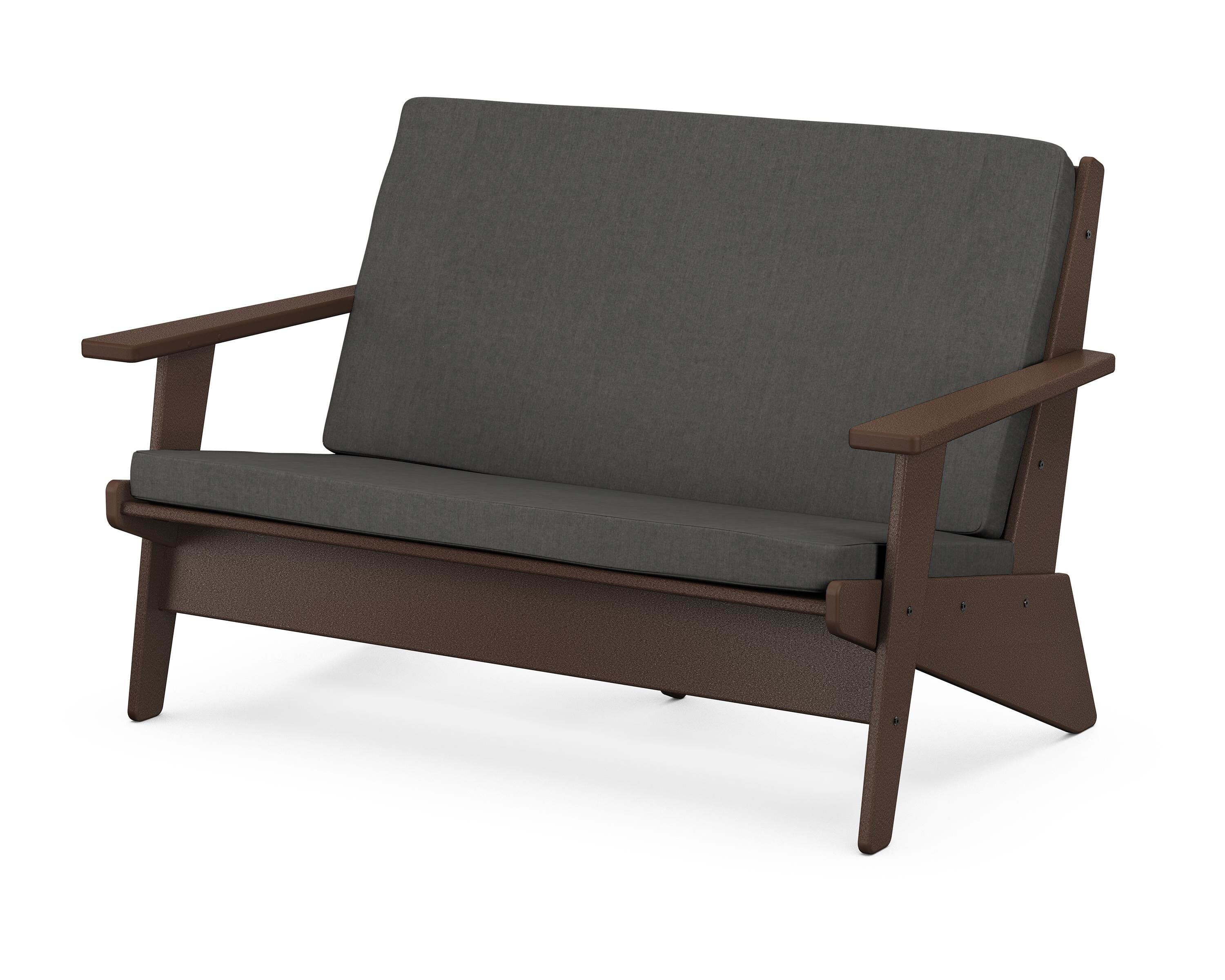 POLYWOOD® Riviera Modern Lounge Loveseat in Mahogany / Spectrum Carbon
