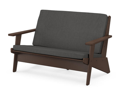 POLYWOOD® Riviera Modern Lounge Loveseat in Mahogany / Spectrum Carbon