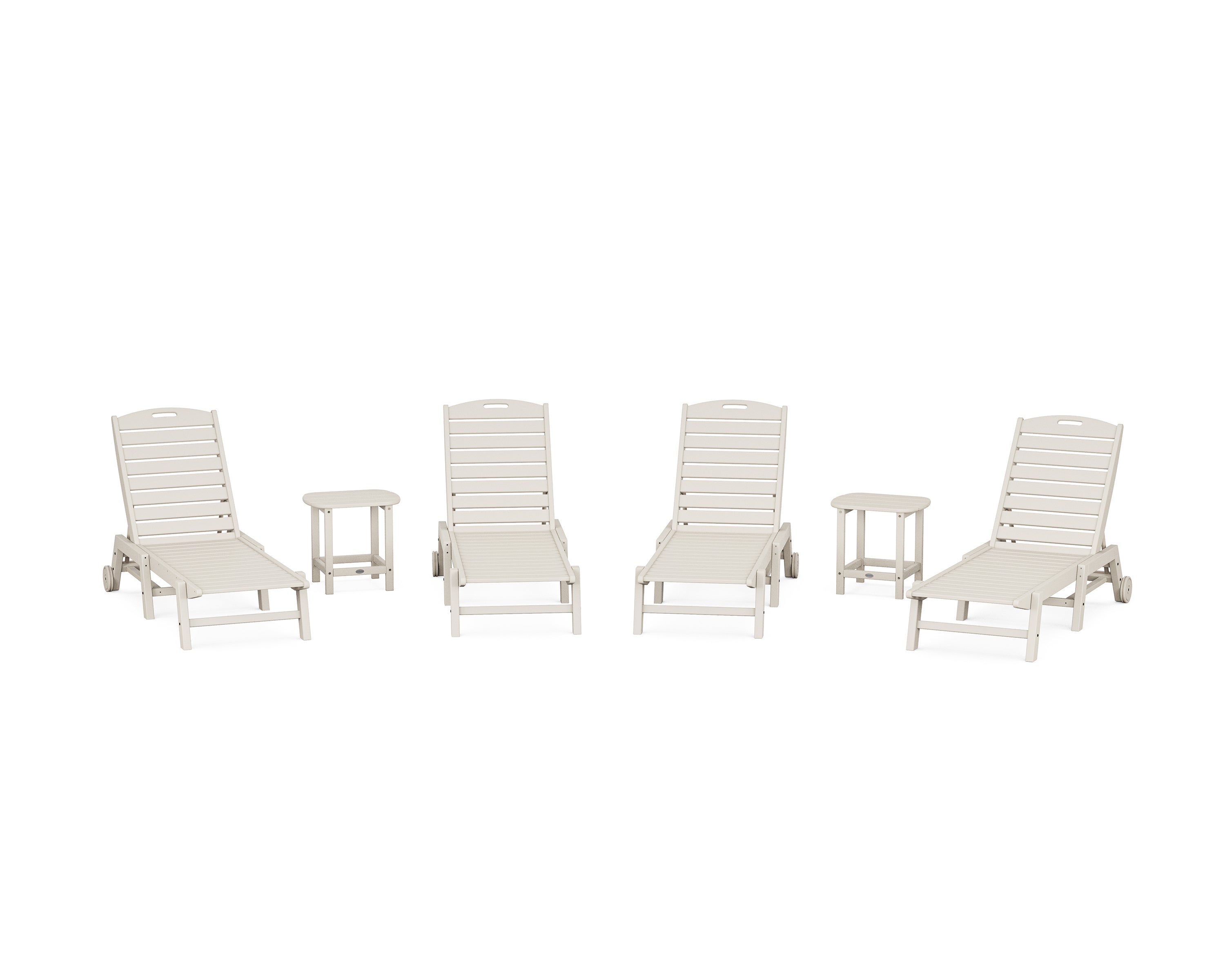 POLYWOOD® Nautical Chaise 6-Piece Set with Wheels in Sand