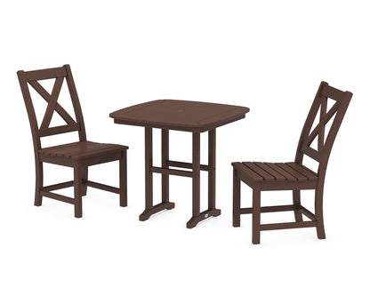 POLYWOOD® Braxton Side Chair 3-Piece Dining Set in Mahogany