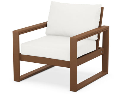 POLYWOOD® EDGE Club Chair in Teak / Natural Linen