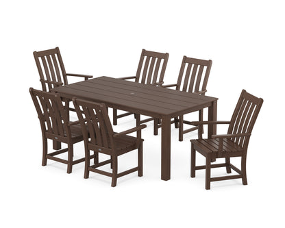POLYWOOD® Vineyard 7-Piece Parsons Arm Chair Dining Set in Mahogany