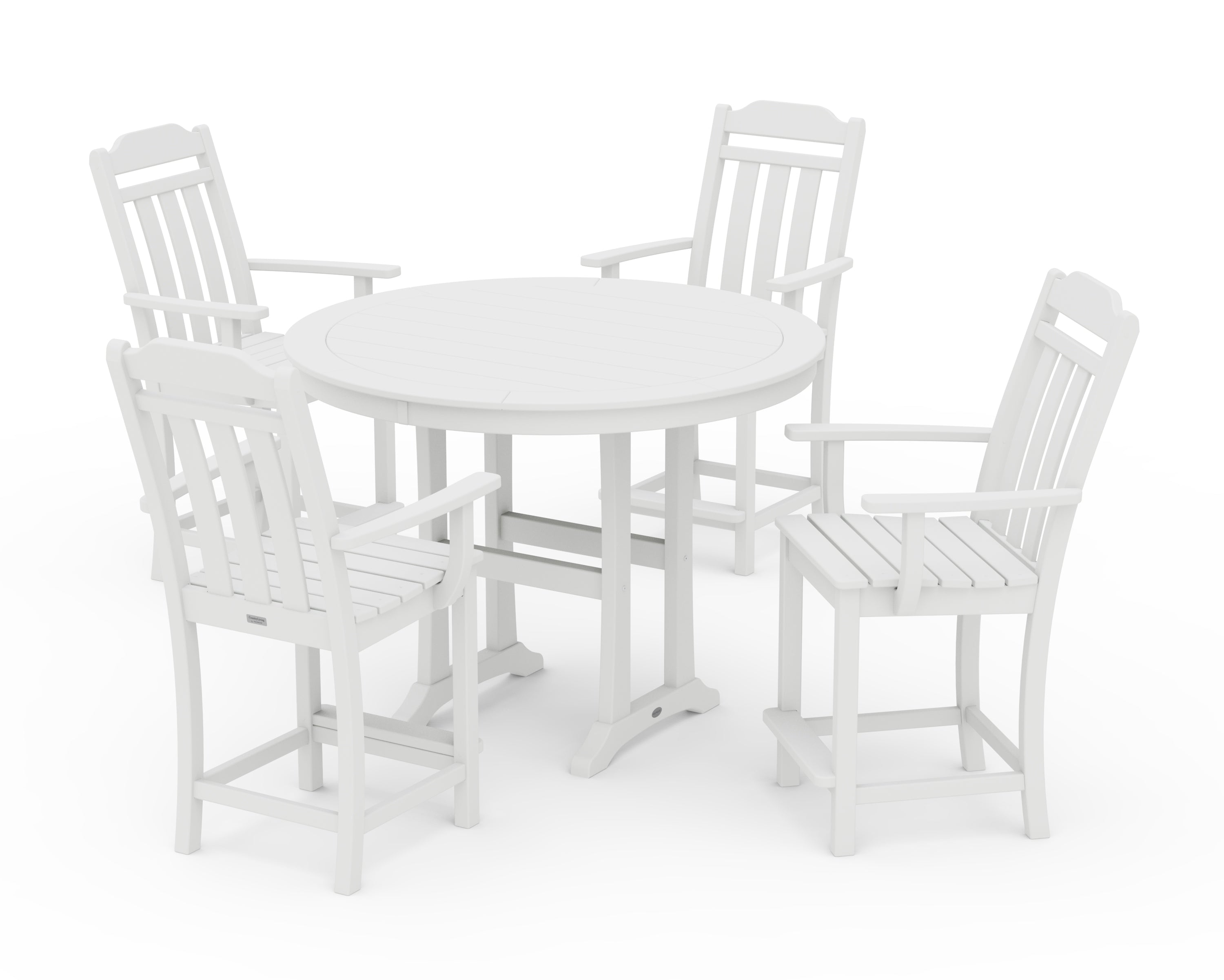 Country Living Cottage 5-Piece Round Counter Set in White