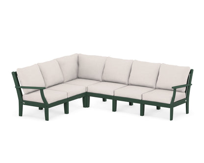 POLYWOOD® Braxton Modular 6-Piece Deep Seating Set in Green / Dune Burlap