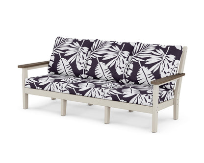 POLYWOOD® Chippendale Deep Seating Sofa in Sand / Kona / Leaf Navy