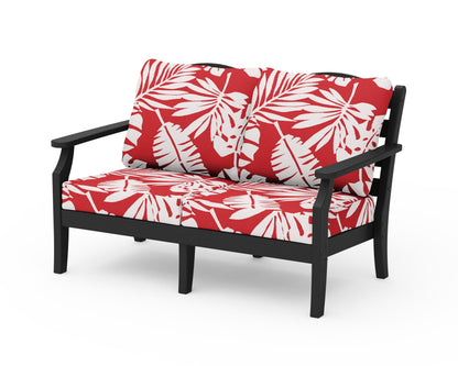 Draper James™ by  POLYWOOD® Savannah Deep Seating Loveseat in Black / Leaf Crimson