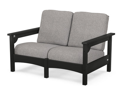 POLYWOOD® Club Loveseat in Black / Grey Mist