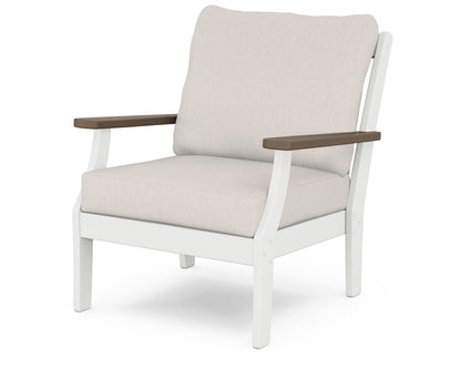 POLYWOOD® Braxton Deep Seating Chair in White / Kona / Cast Ash