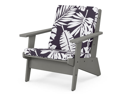POLYWOOD® Riviera Modern Lounge Chair in Slate Grey / Leaf Navy