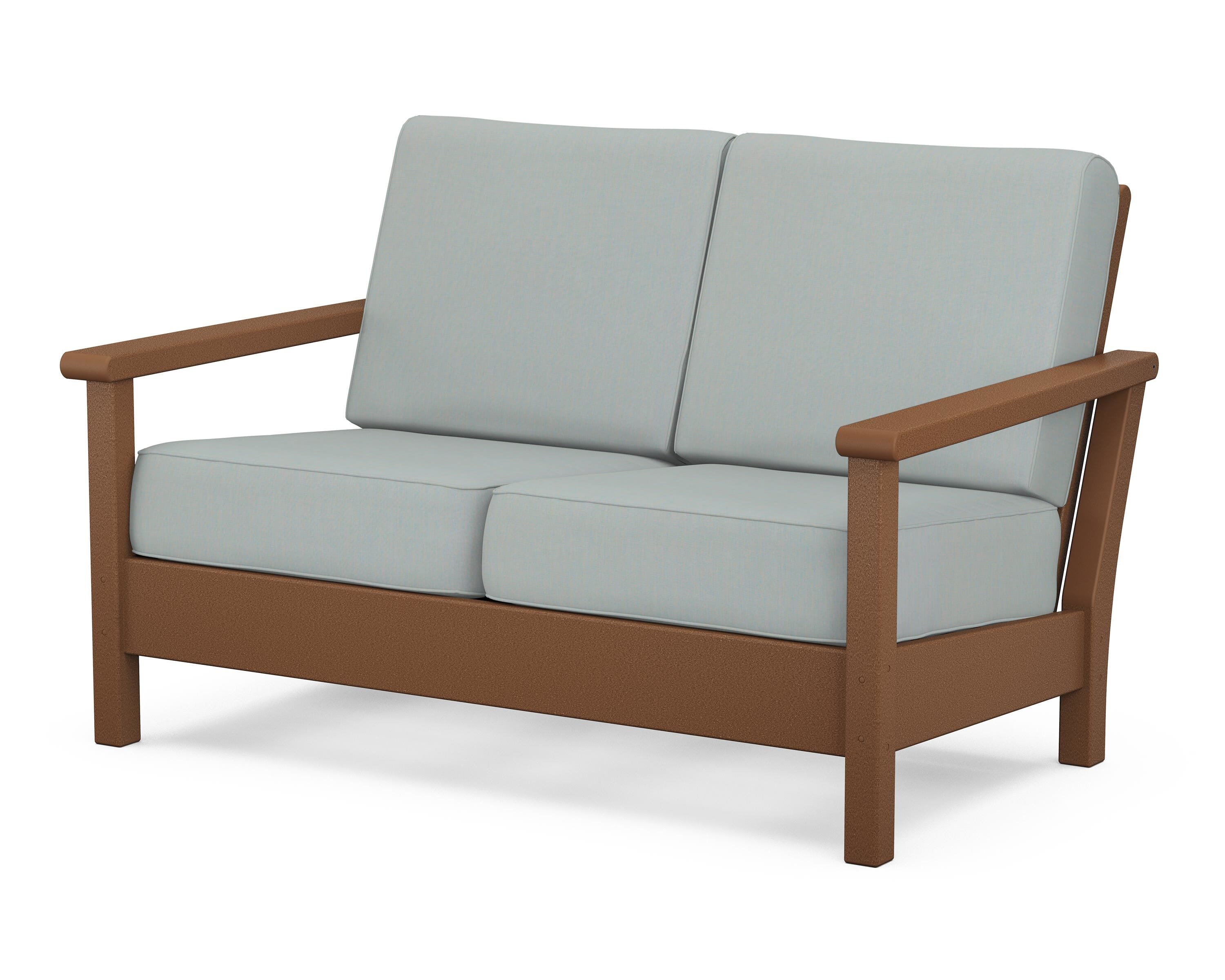 POLYWOOD® Harbour Deep Seating Loveseat in Teak / Spa