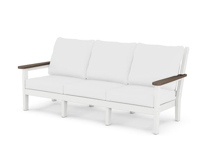 POLYWOOD® Chippendale Deep Seating Sofa in White / Kona / Natural