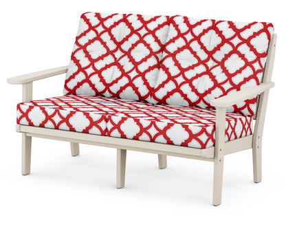 POLYWOOD® Lakeside Deep Seating Loveseat in Sand / Trellis Crimson