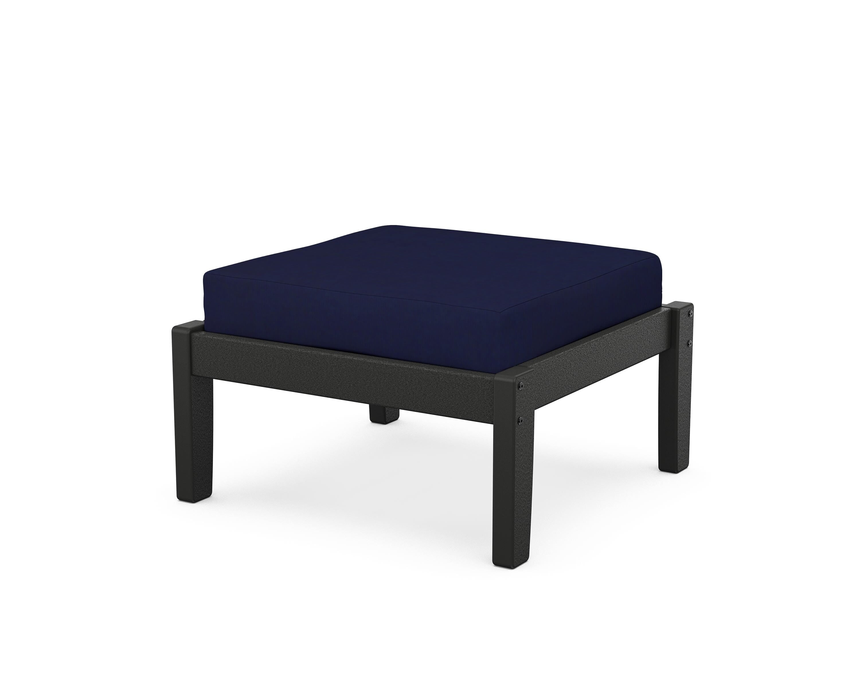 Unbranded Deep Seating Ottoman in Black / Navy