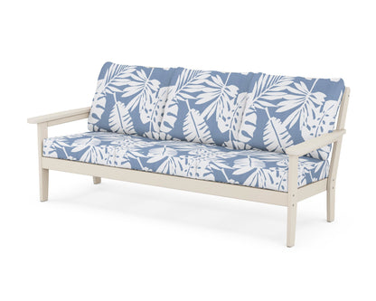 Country Living Cottage Deep Seating Sofa in Sand / Leaf Sky Blue